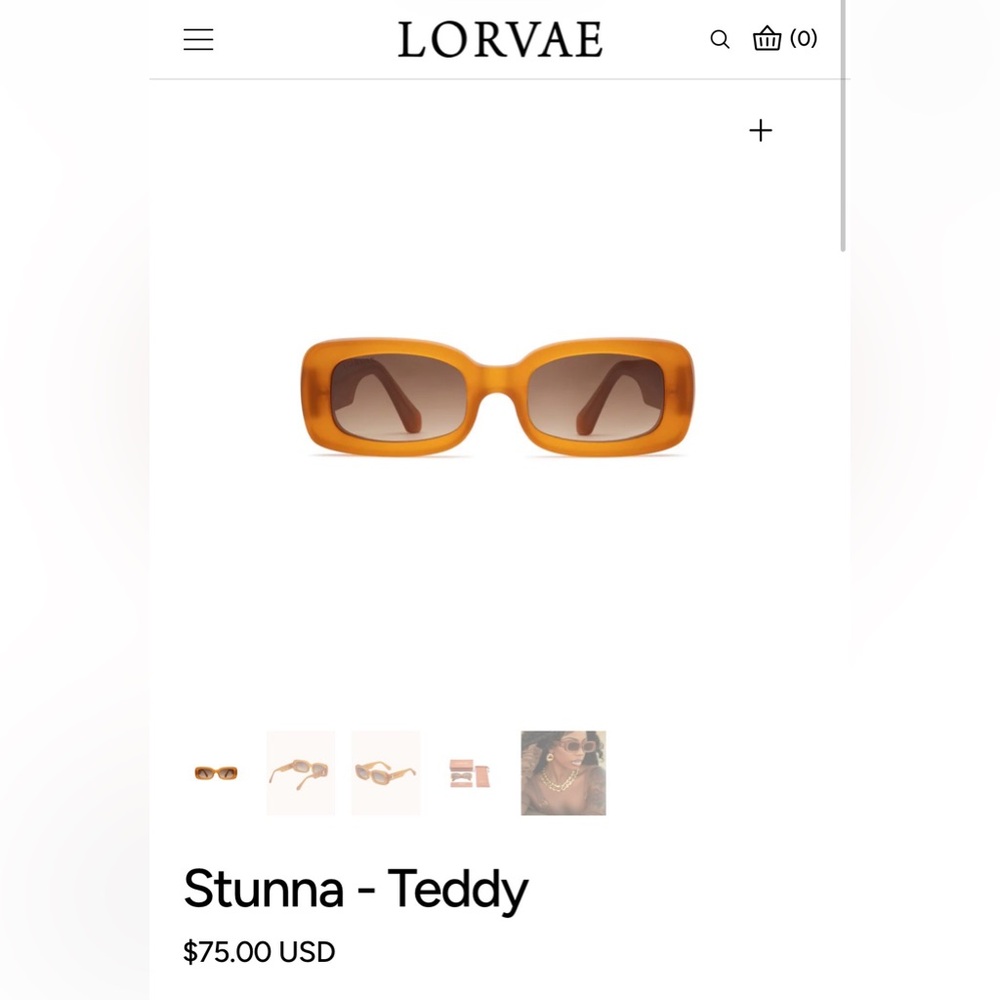 Lorvae Amber Brown Rectangular Women's Sunglasses - image 1